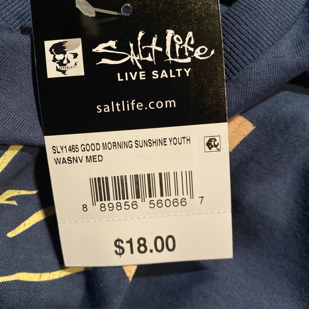 Salt Life Girl’s Navy Good Morning Sunshine Short Sleeve T-Shirt NWT - Picture 2 of 4